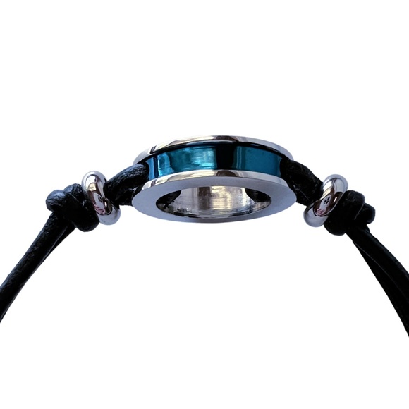 Love Forever Engraved Black Leather Bracelet In English & German - Picture 4 of 5